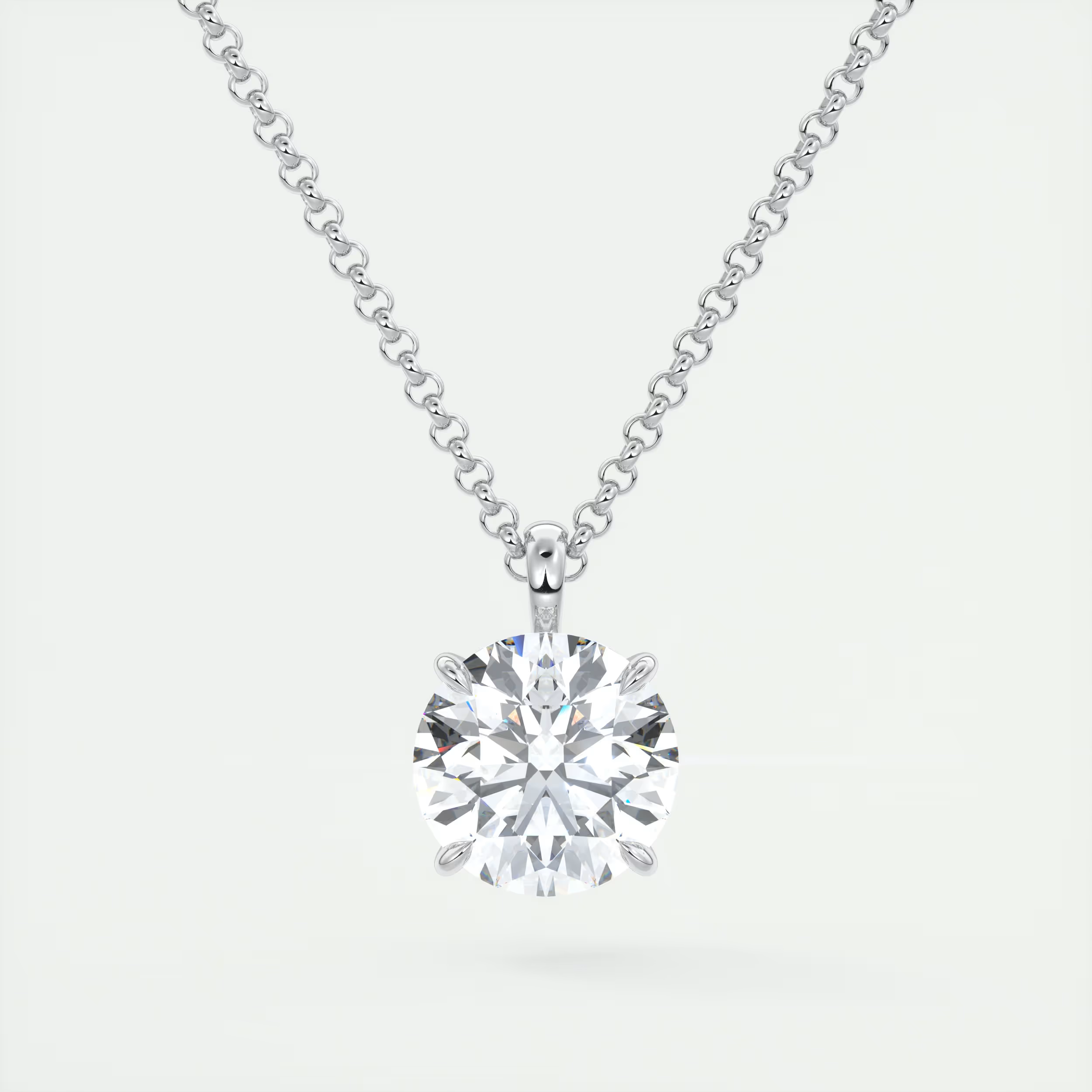 1.5 ct Round Prong Set Pendant Necklace