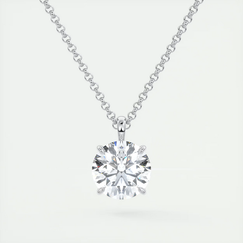 1.5 ct Round Prong Set Pendant Necklace
