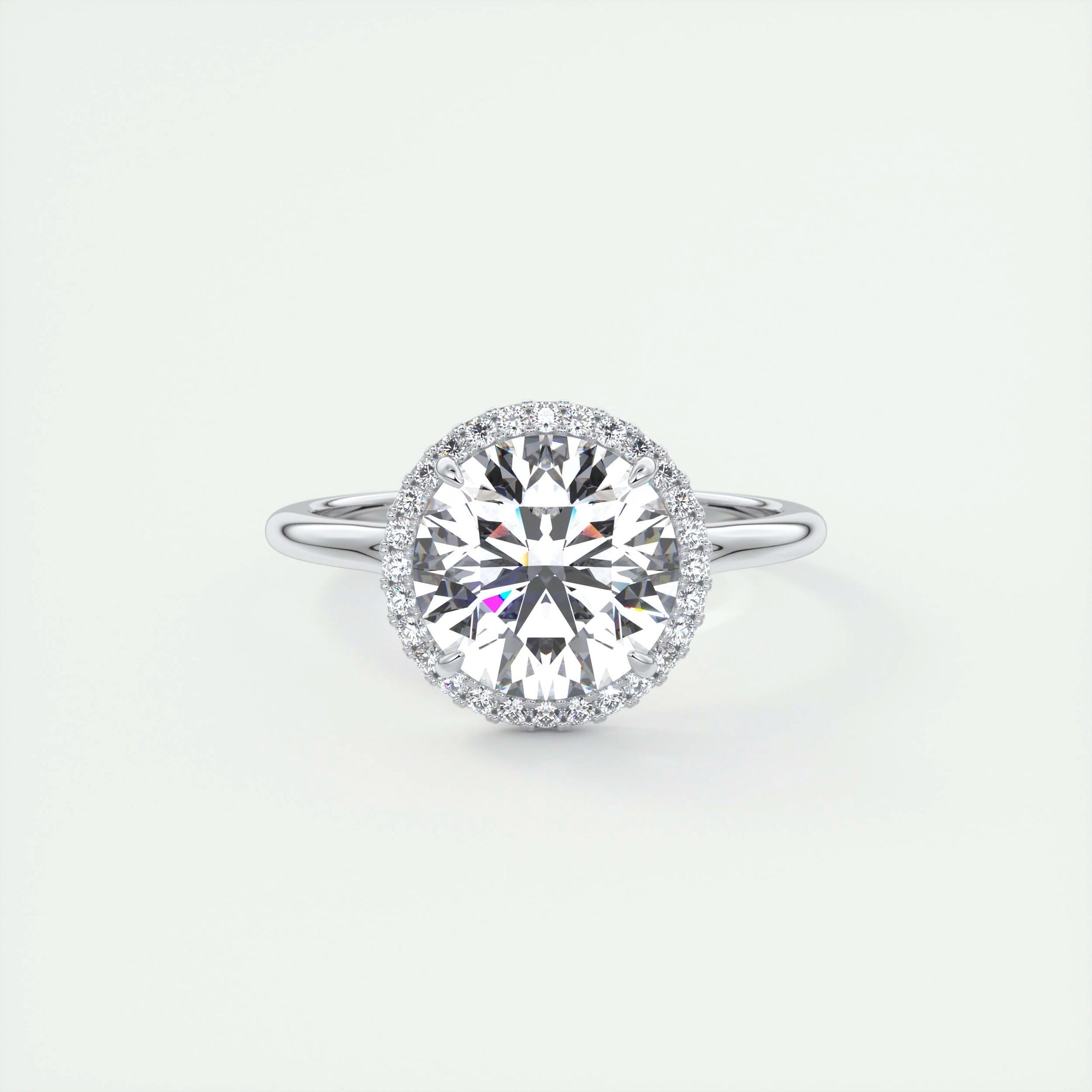 Vintage 2 Carat Round Center with French Set Halo