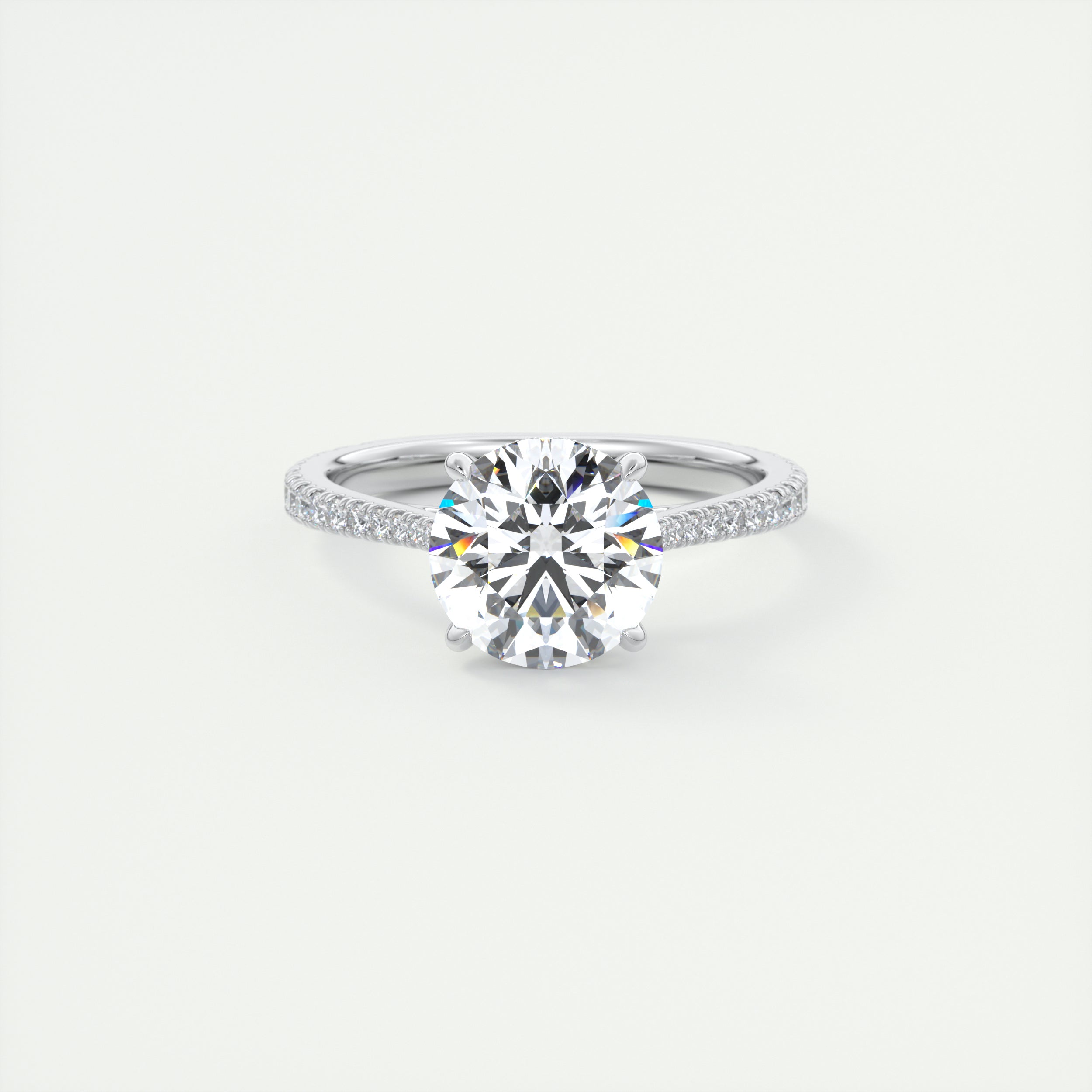 Blend 2 Carat Round Hidden Halo Cathedral Setting