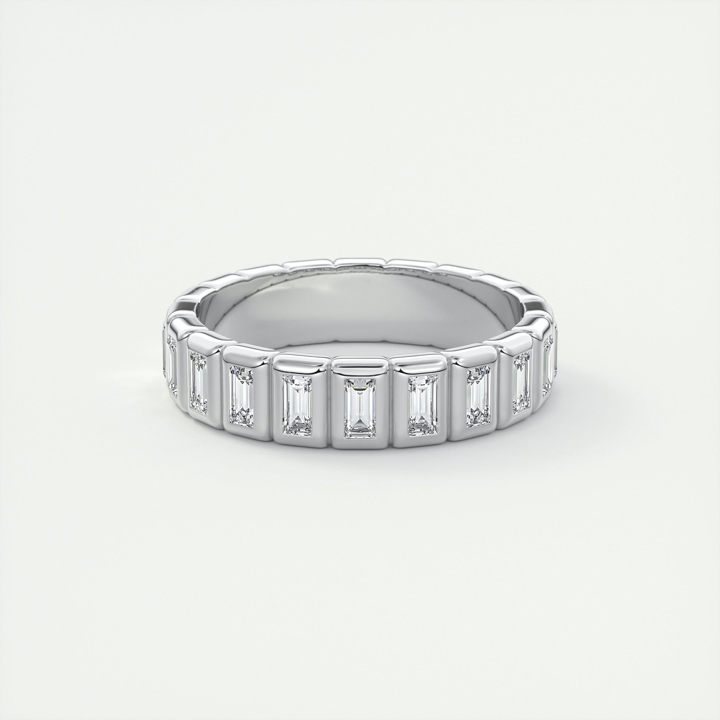 Straight Baguettes Bezel Half Eternity Band (0.40 TCW)