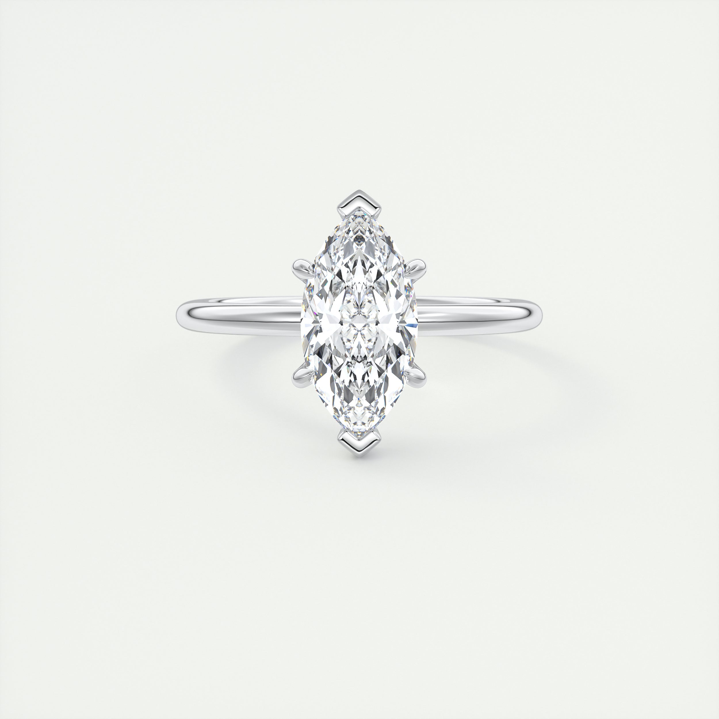 Subtle 2 Carat Marquise Hidden Halo Pavé Setting