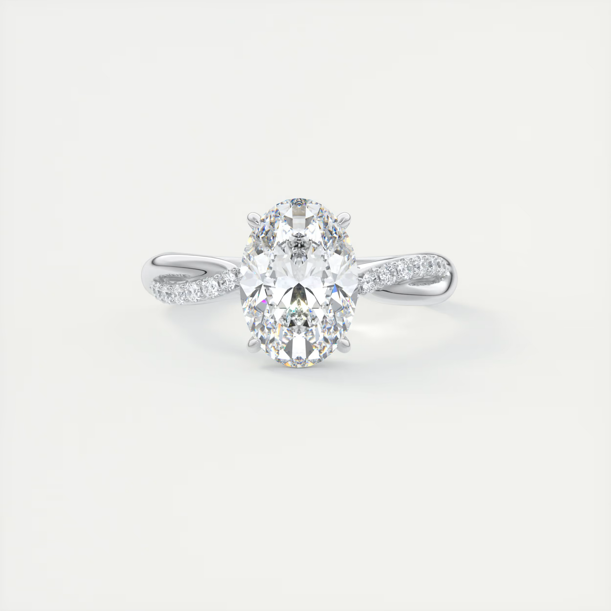 2 Carat Interwoven Oval Solitaire