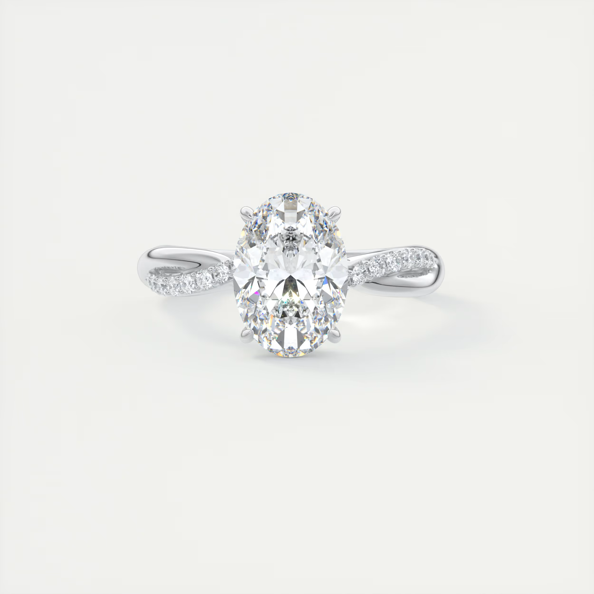 2 Carat Interwoven Oval Solitaire