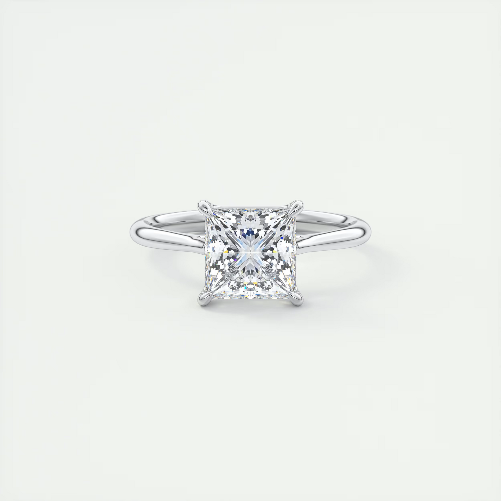 2 Carat Princess Flush Stacking 1.8mm Solitaire