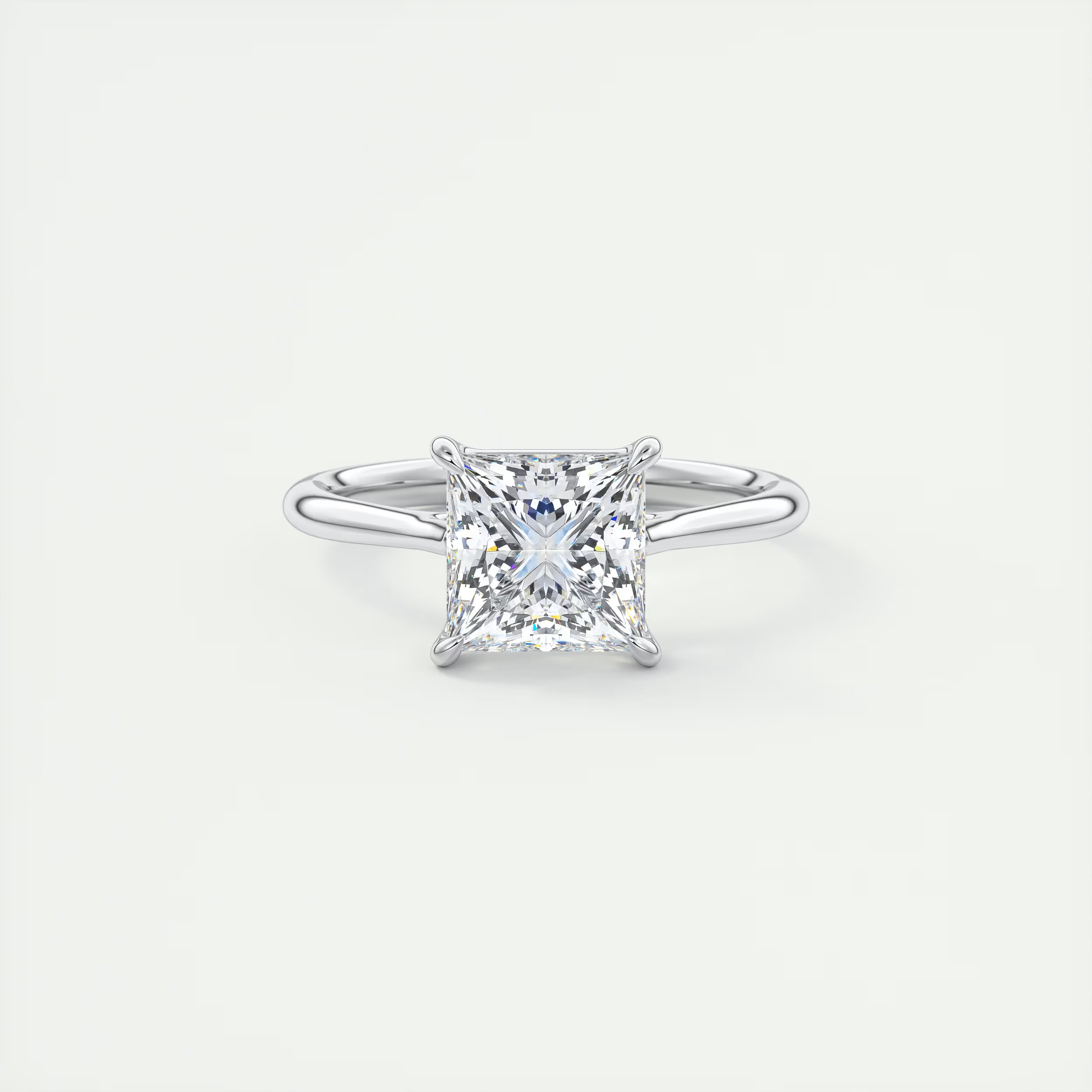 2 Carat Princess Flush Stacking 1.8mm Solitaire