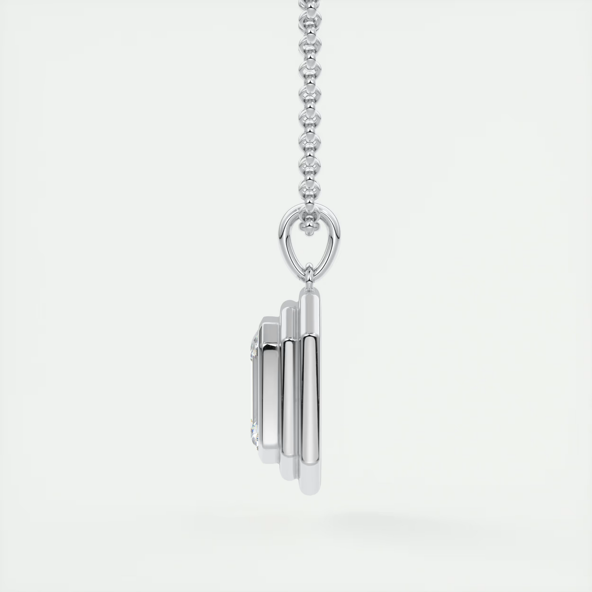 1.5 ct Emerald Bezel Set Pendant Necklace
