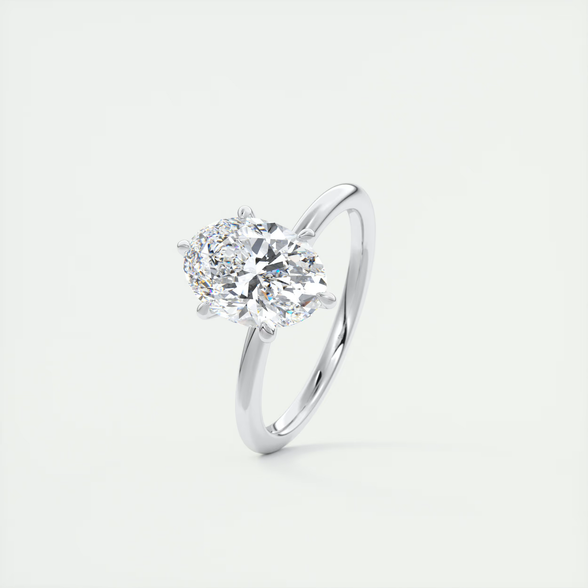 2 Carat Six Prong Oval Solitaire Setting