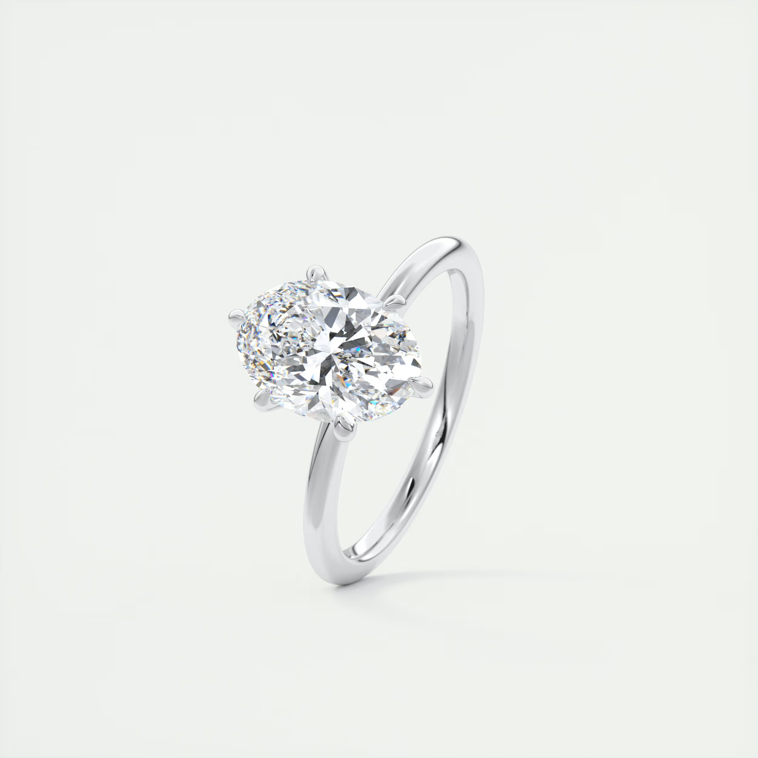 2 Carat Six Prong Oval Solitaire Setting