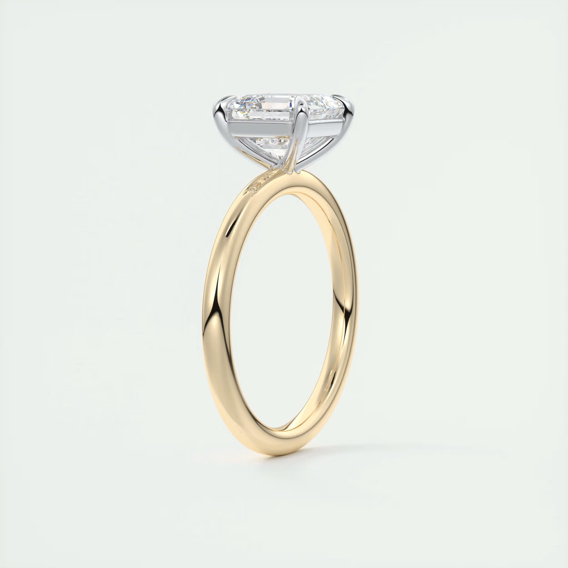 2 Carat Asscher Solitaire Ring with Platinum Prongs