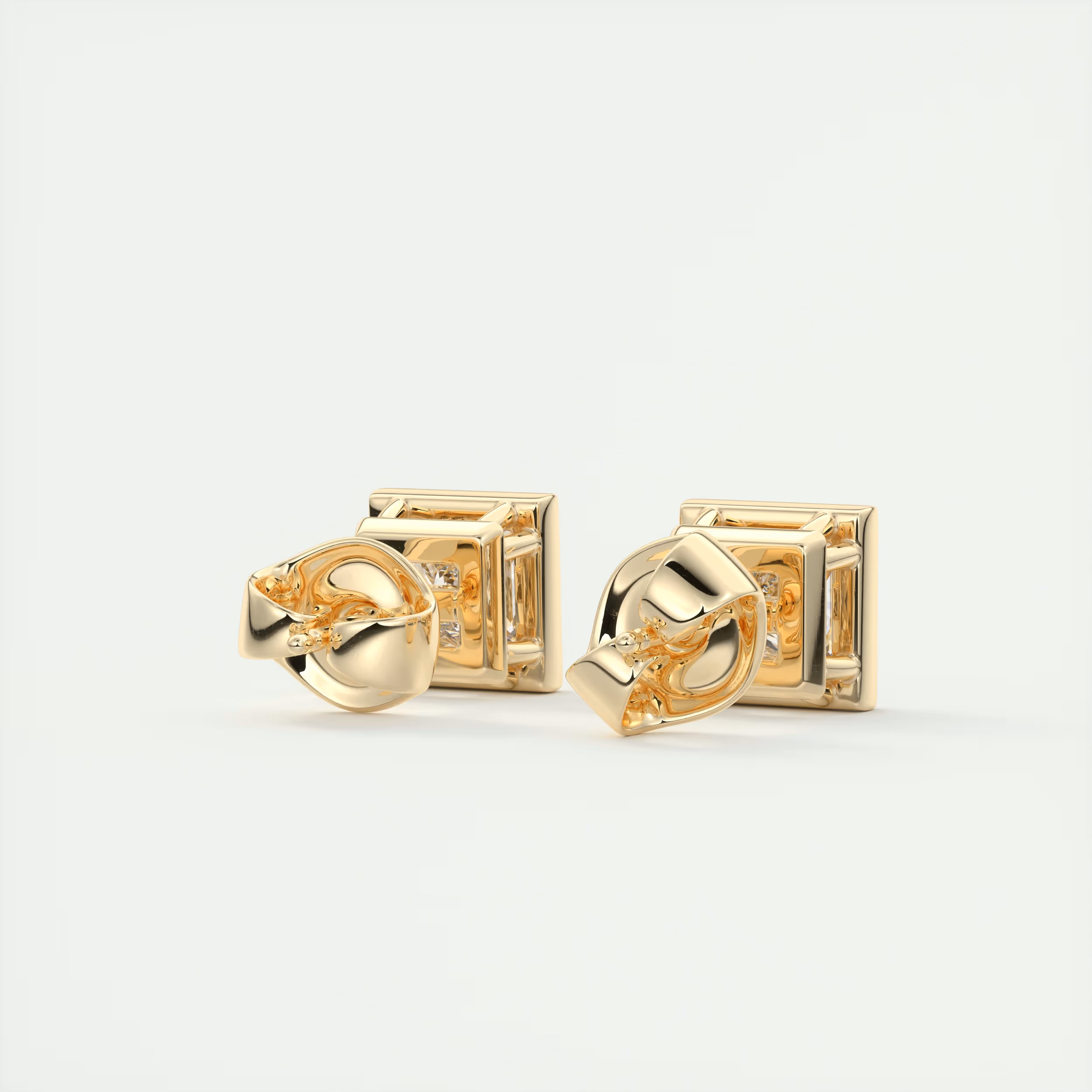 2 ct Princess Bezel Set Diamond Studs