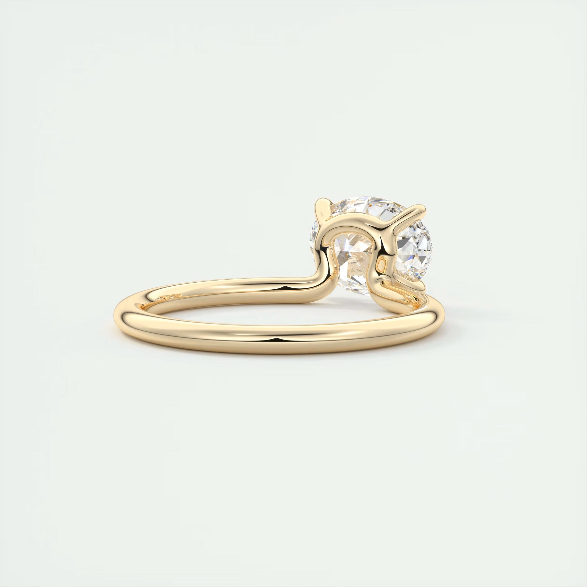 2 Carat Cantilever East West Oval Solitaire