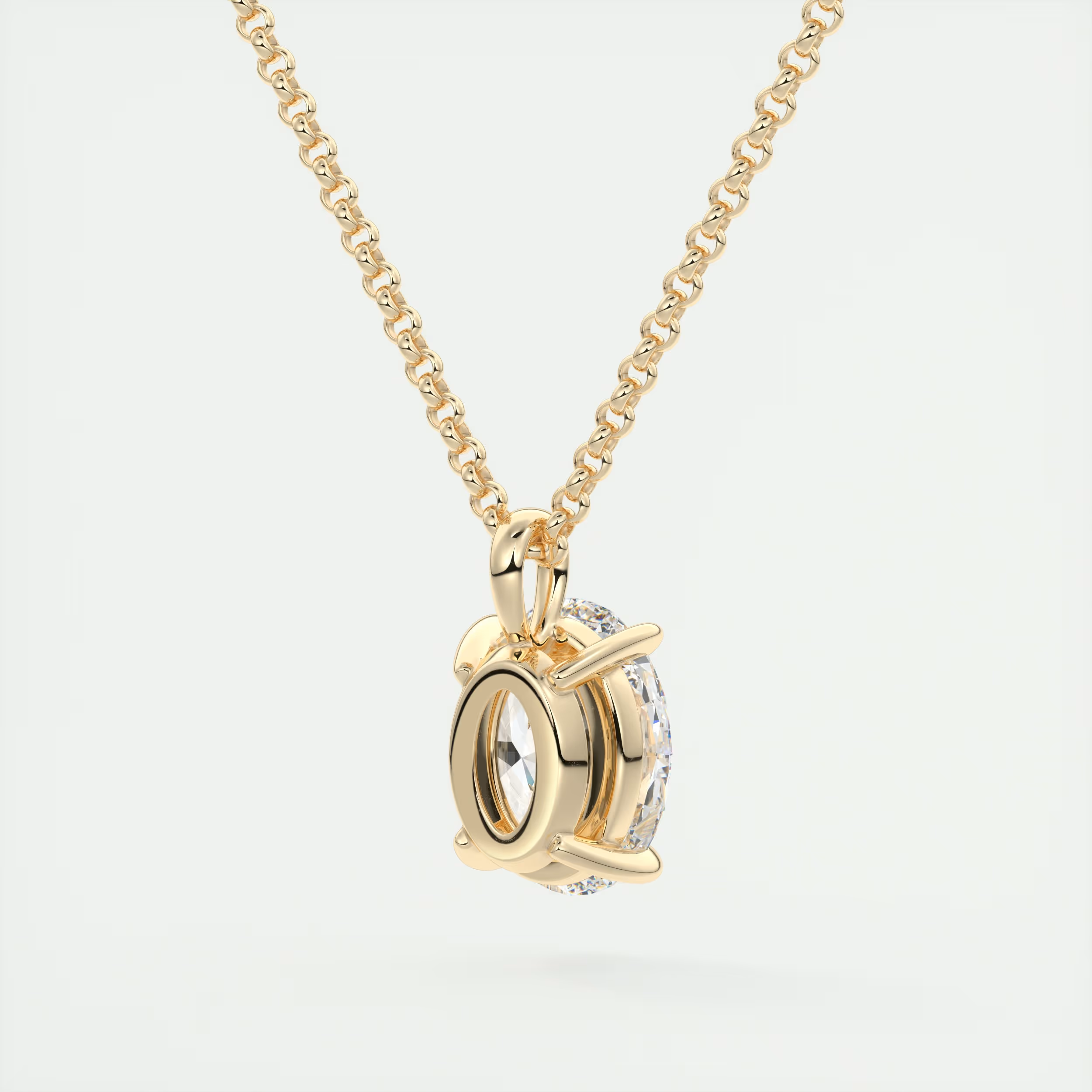 1.5 ct Oval Prong Set Pendant Necklace