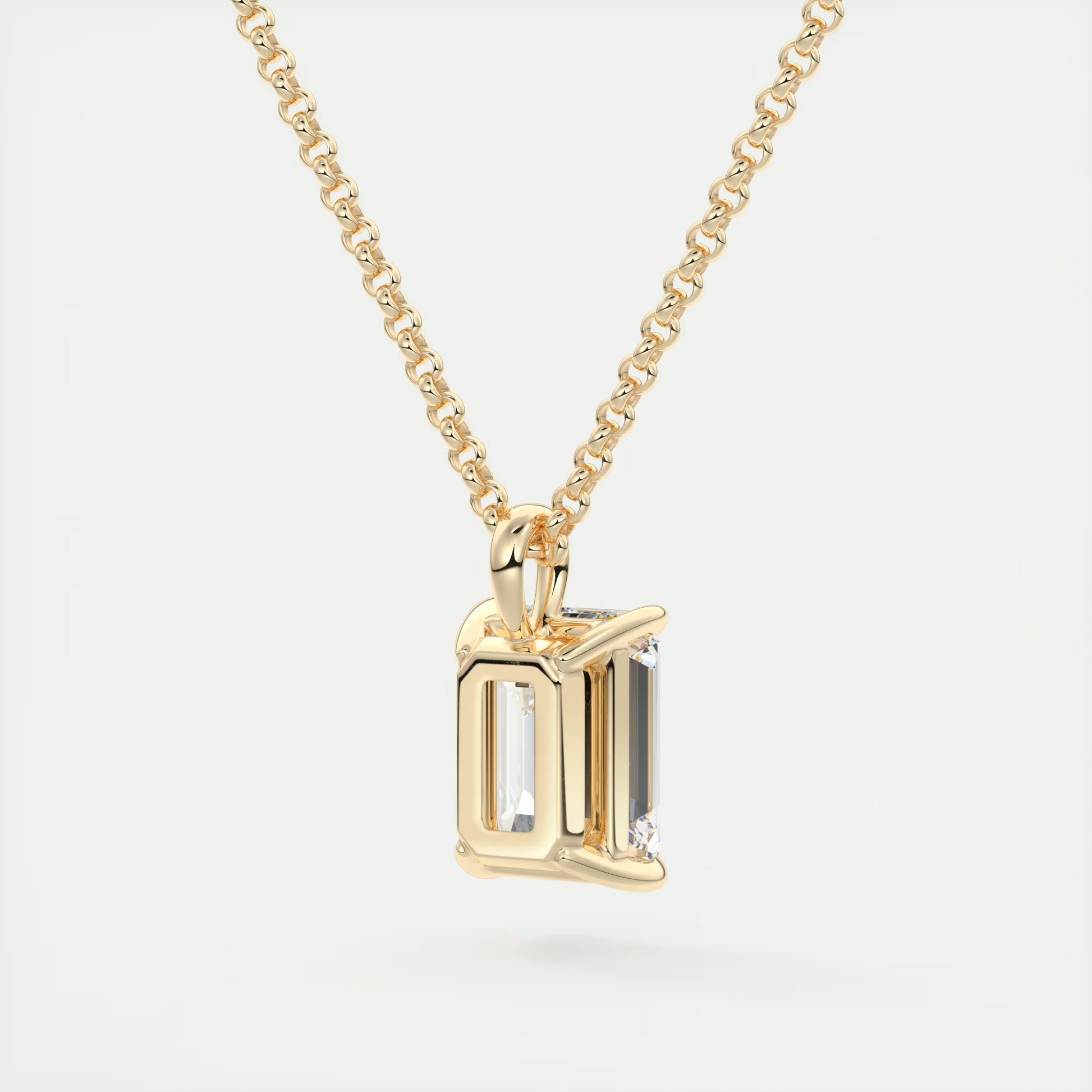 1.5 ct Emerald Prong Set Pendant Necklace