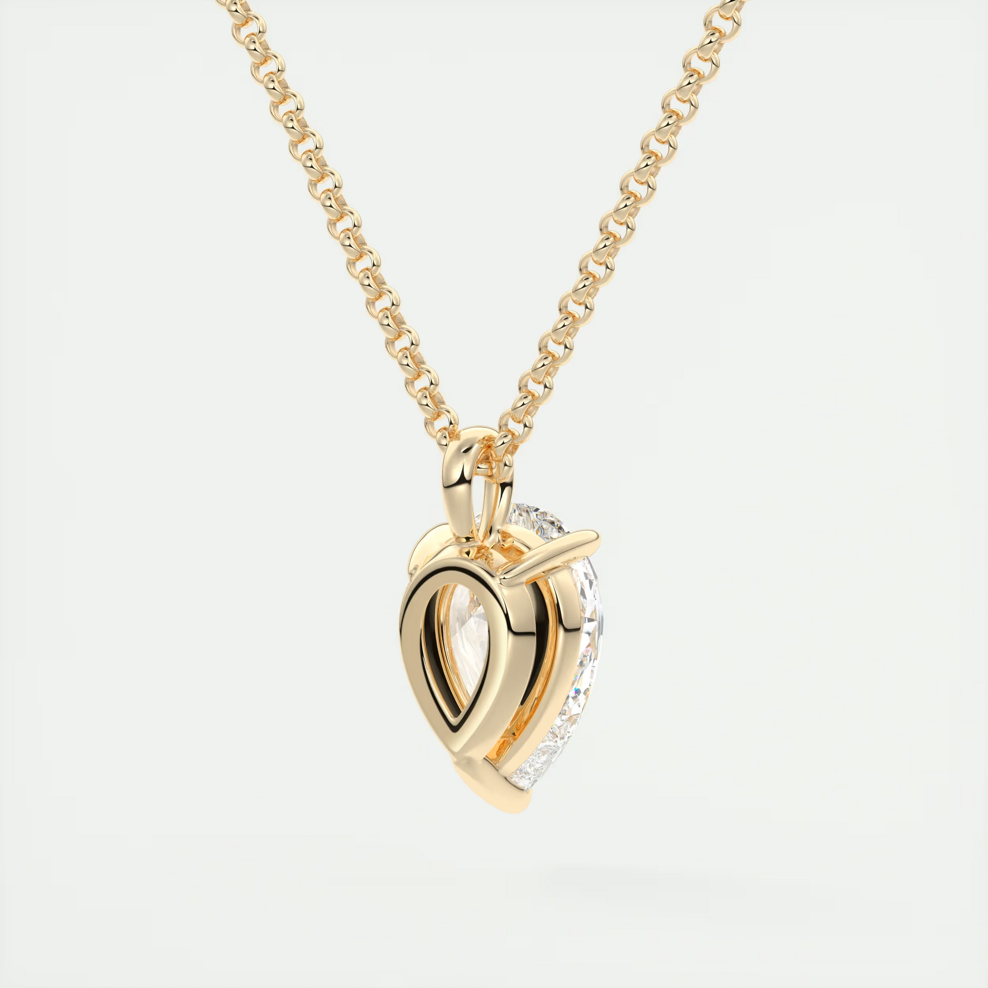 1.5 ct Pear Prong Set Pendant Necklace