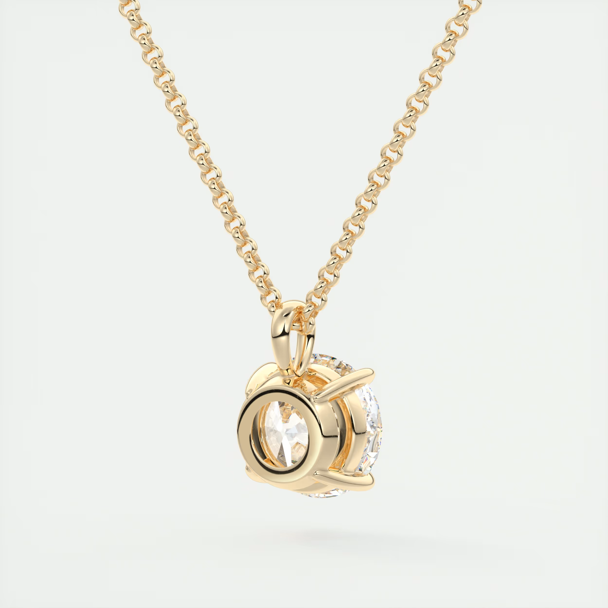 1.5 ct Round Prong Set Pendant Necklace