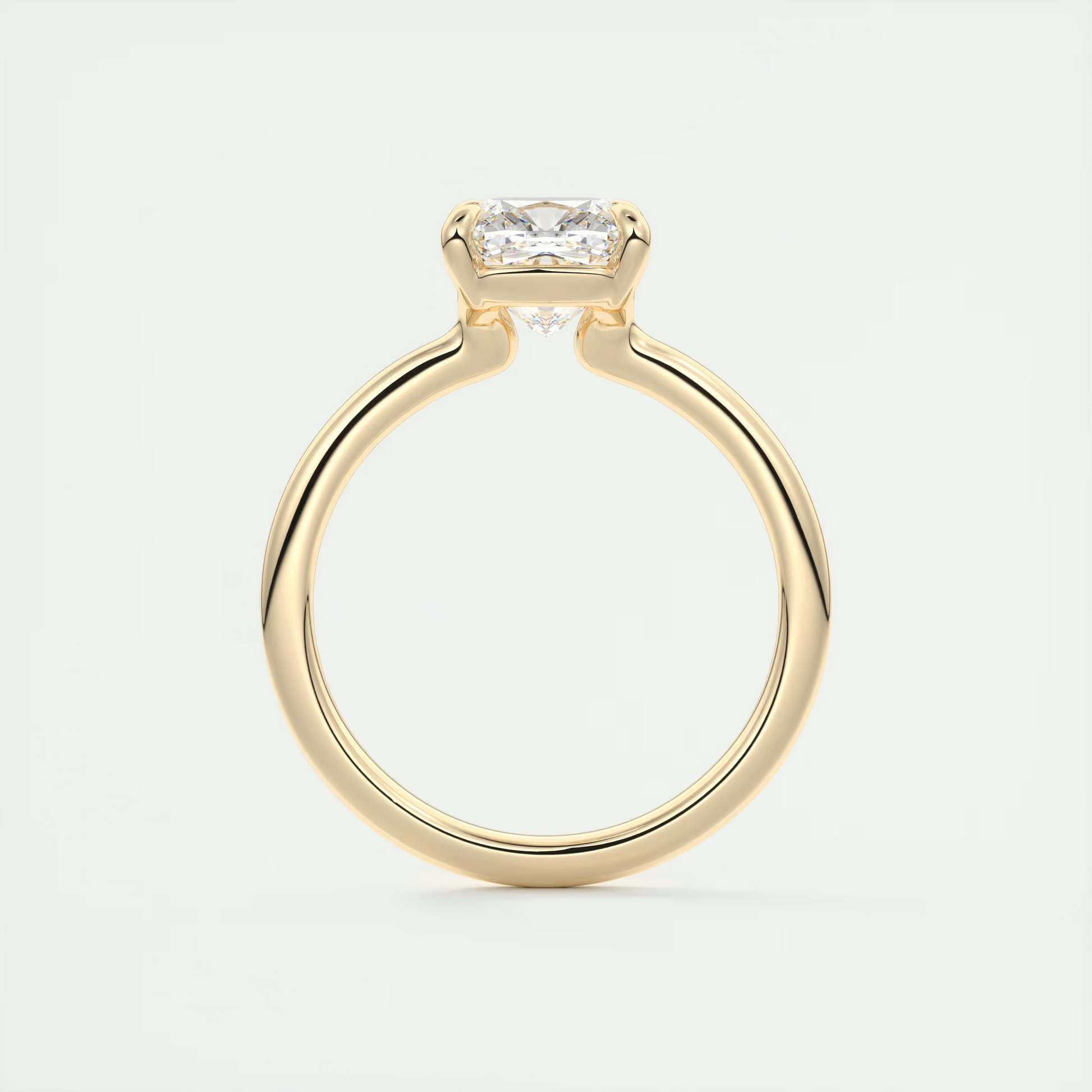 2 Carat Cushion Flush Stacking Low Profile Solitaire