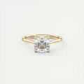 2 Carat Asscher Flush Set Stacking Solitaire (1.8mm Band)