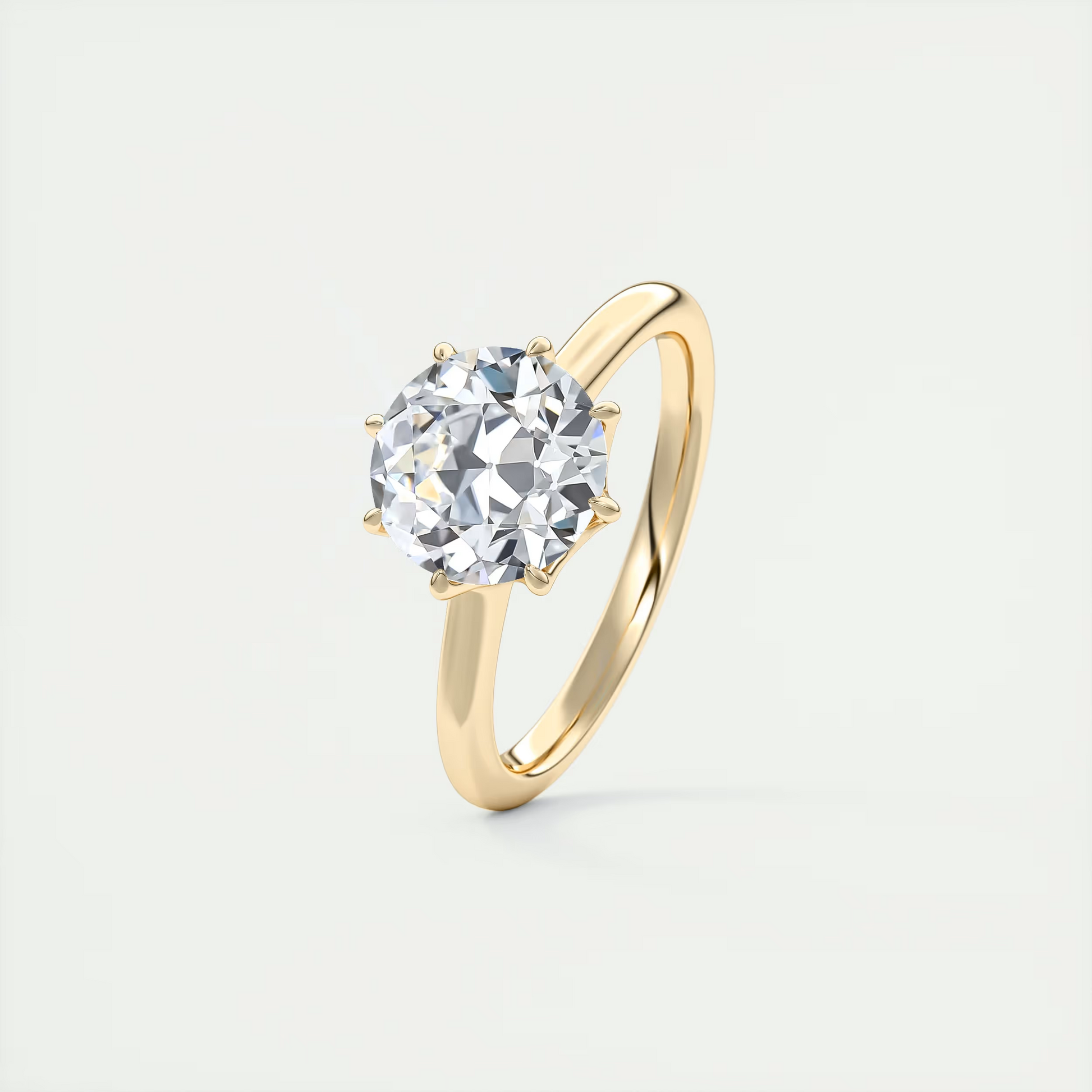 2 Carat Round Vintage Modern Solitaire