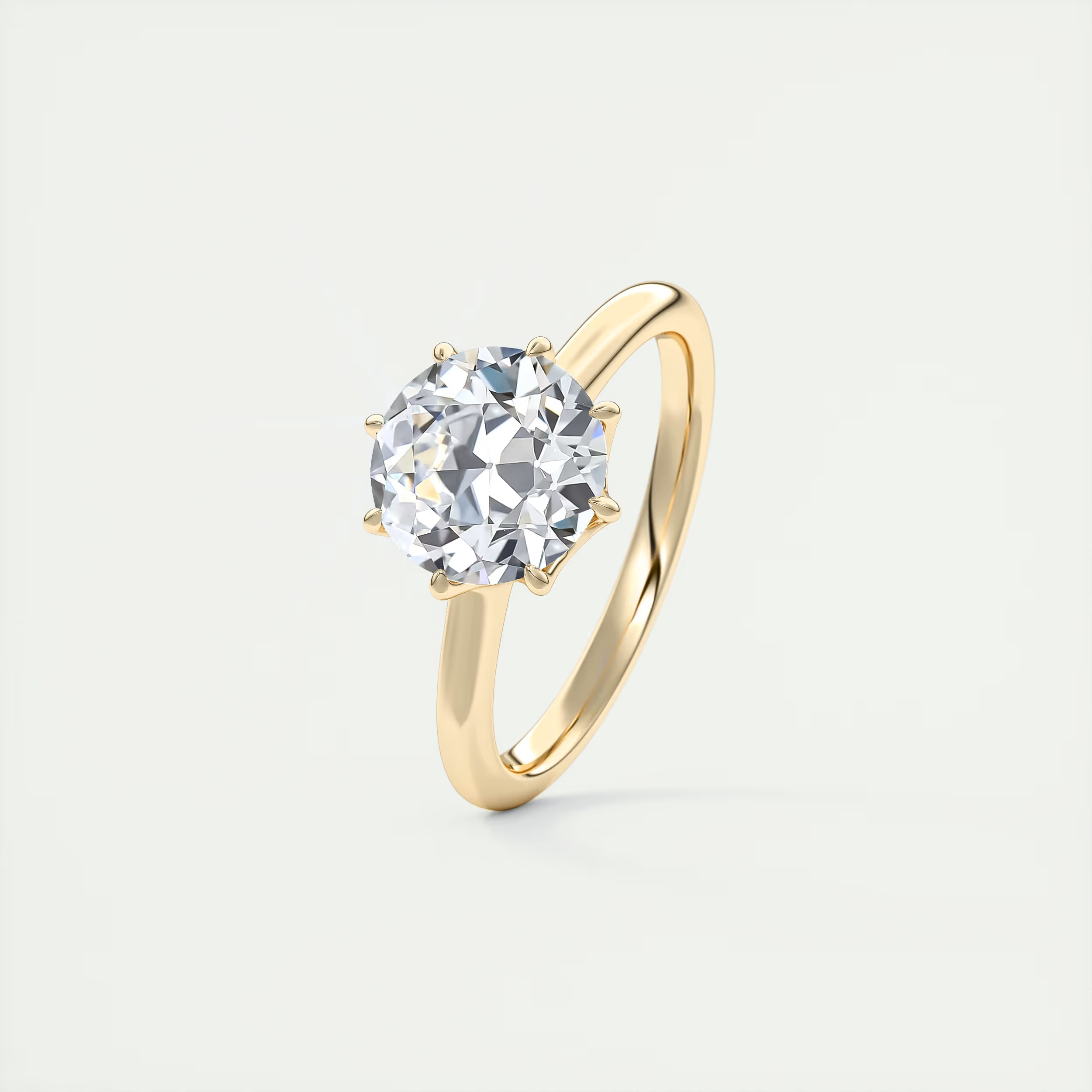 2 Carat Round Vintage Modern Solitaire