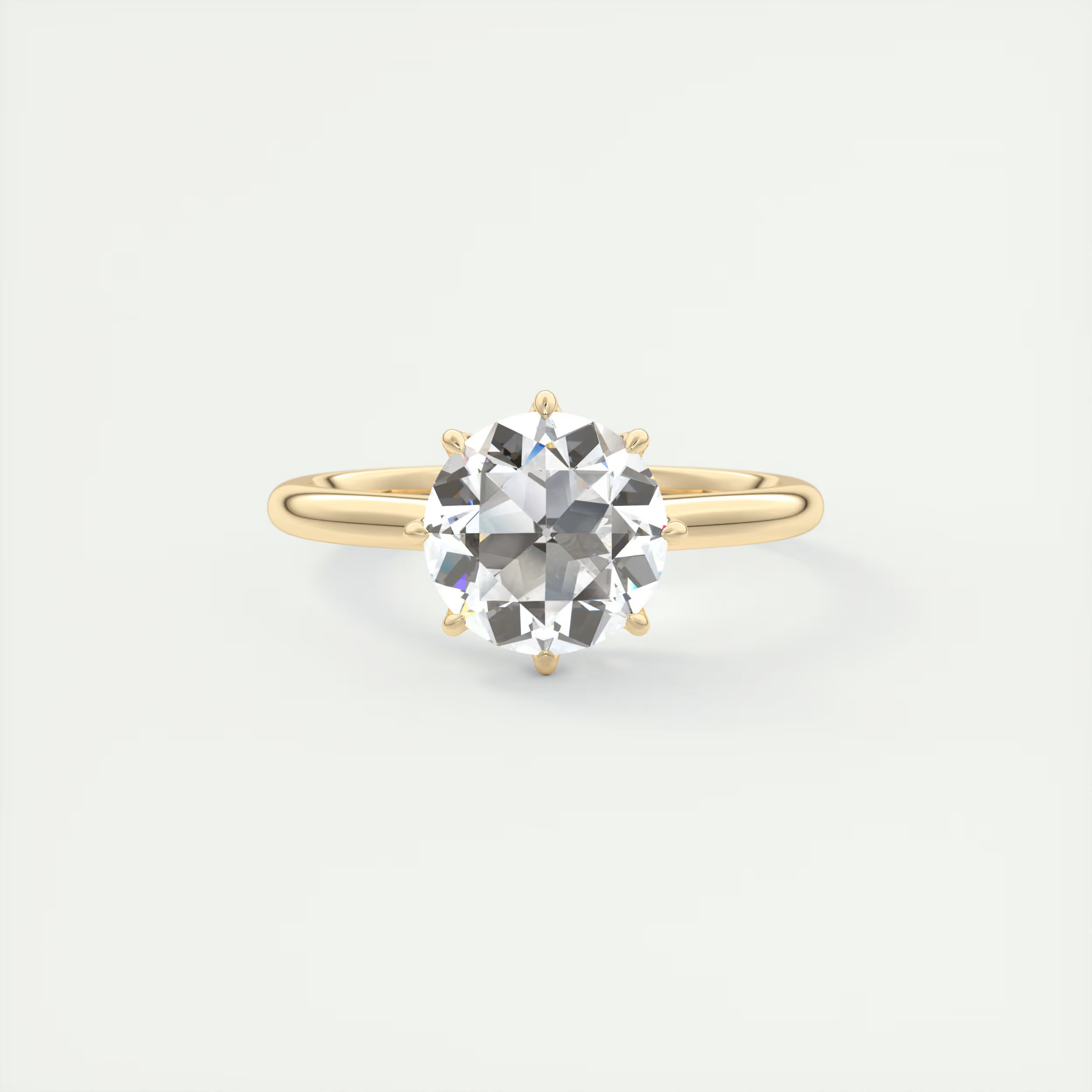 2 Carat Round Vintage Modern Solitaire