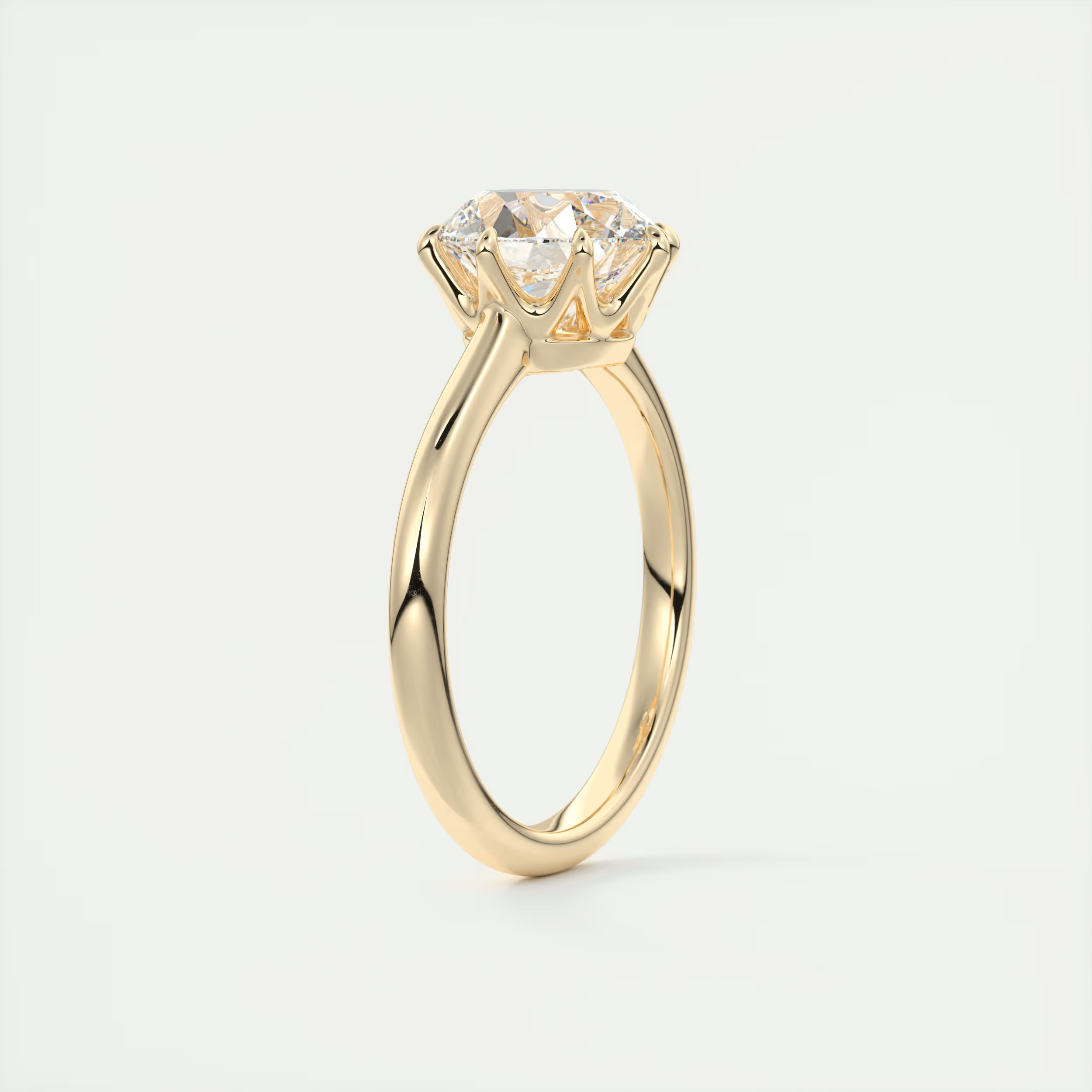 2 Carat Round Vintage Modern Solitaire