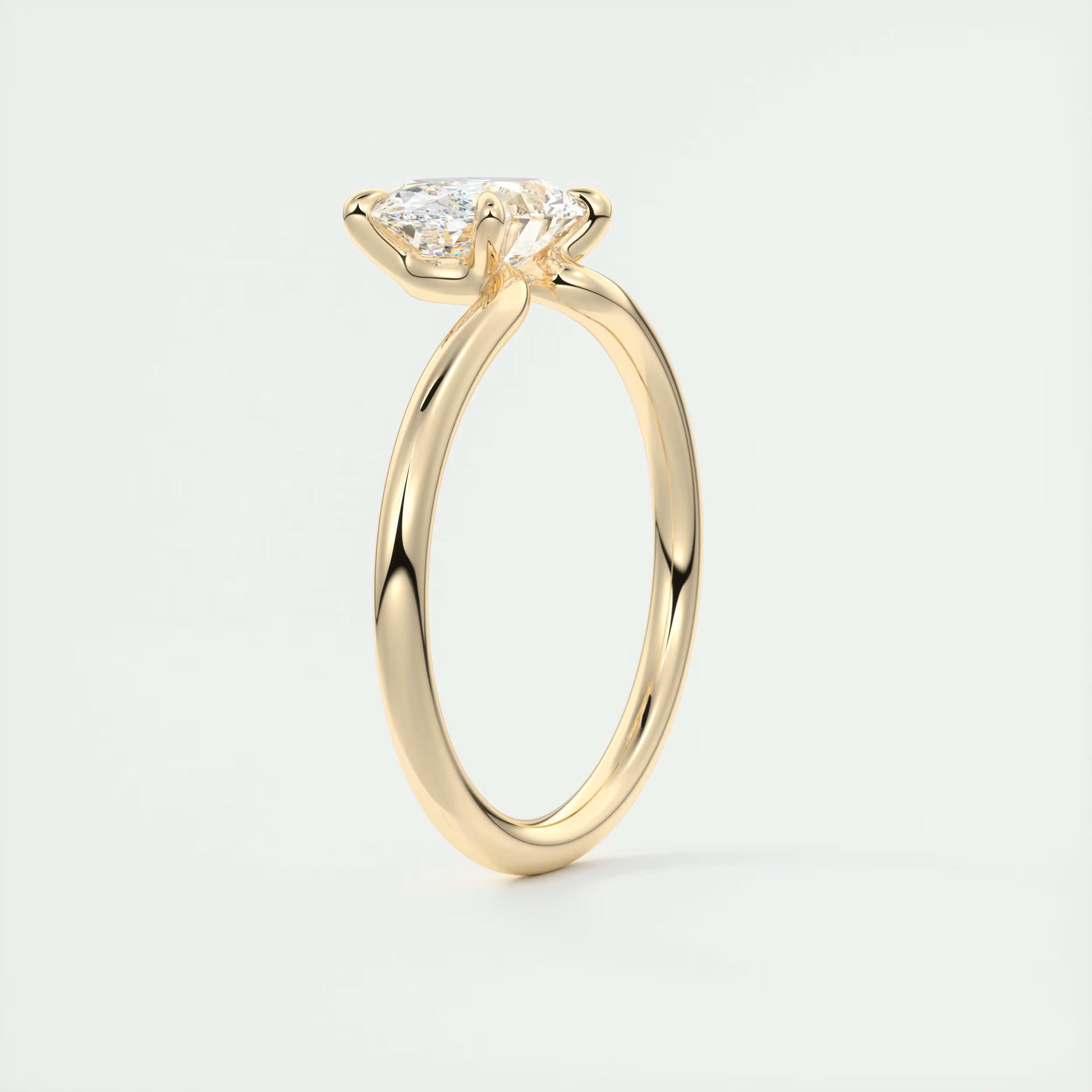 2 Carat Cantilever East West Oval Solitaire