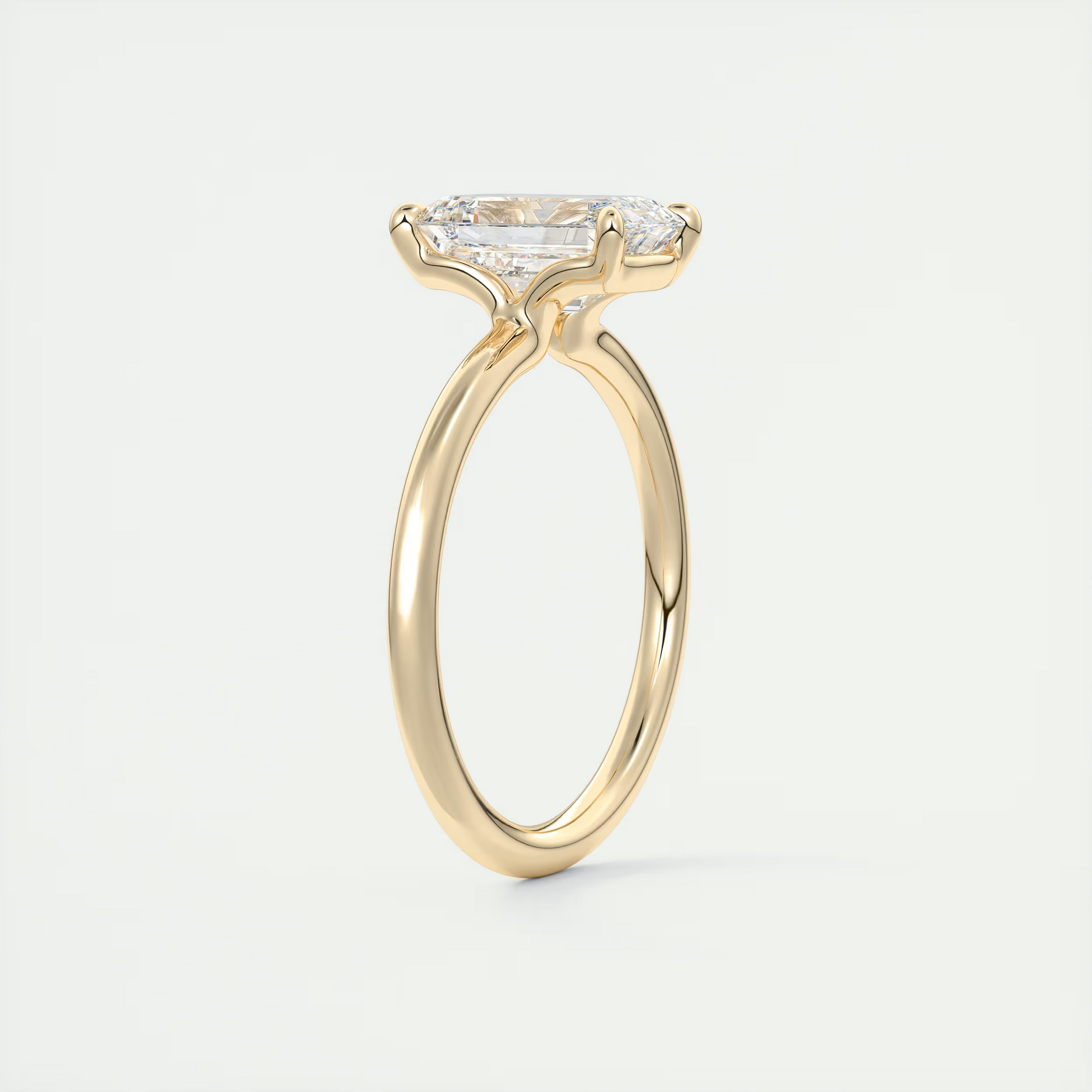 2 ct Emerald Flush Stacking Low Profile Solitaire