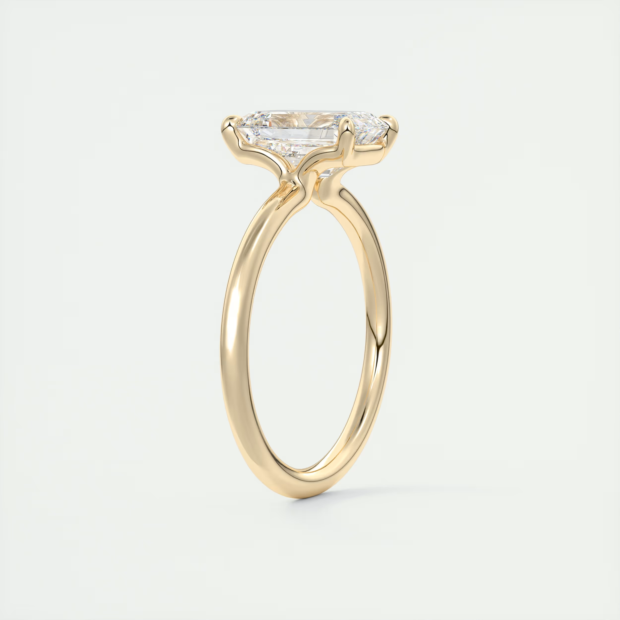 2 ct Emerald Flush Stacking Low Profile Solitaire
