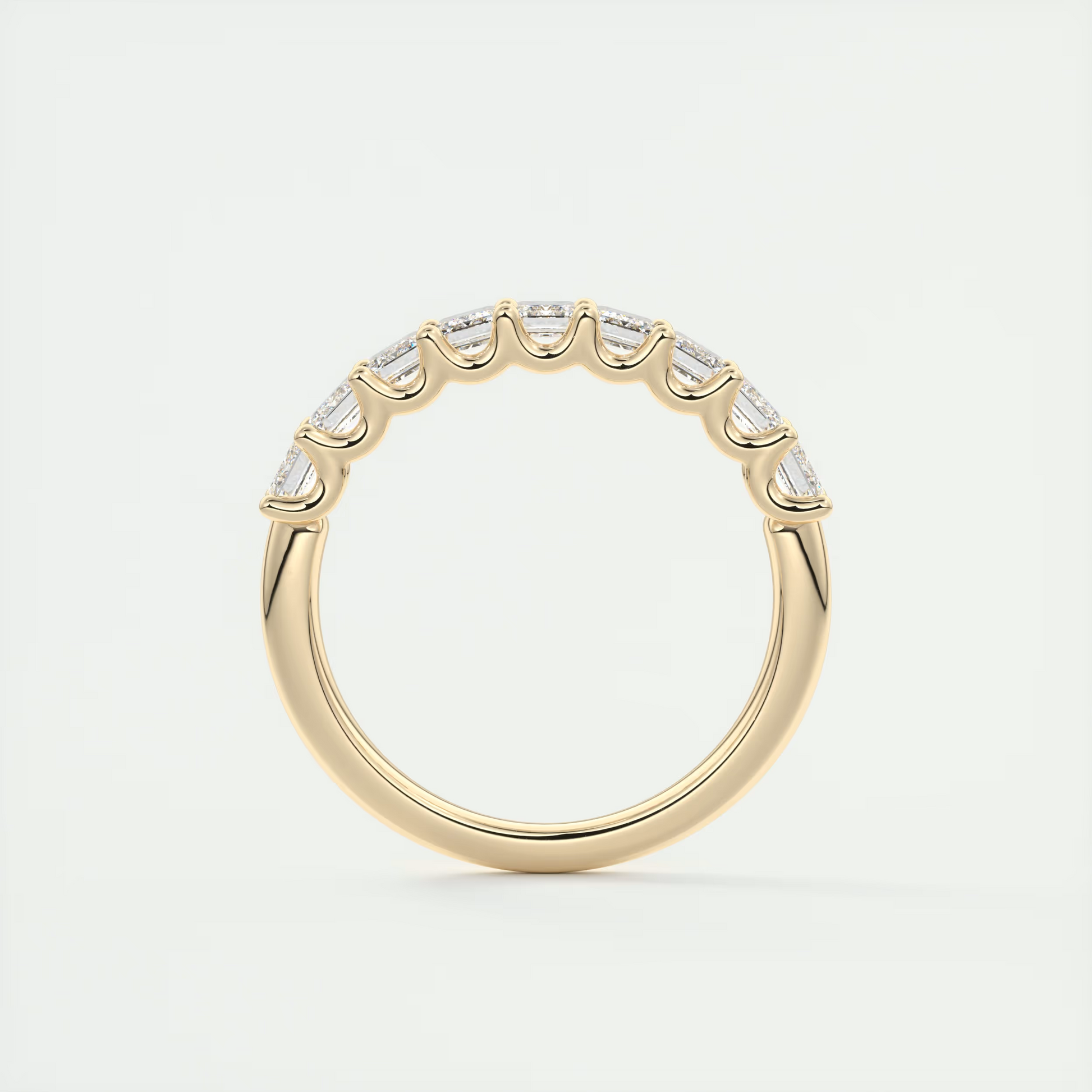 4mm Emerald Half Eternity Band (1.8 TCW)