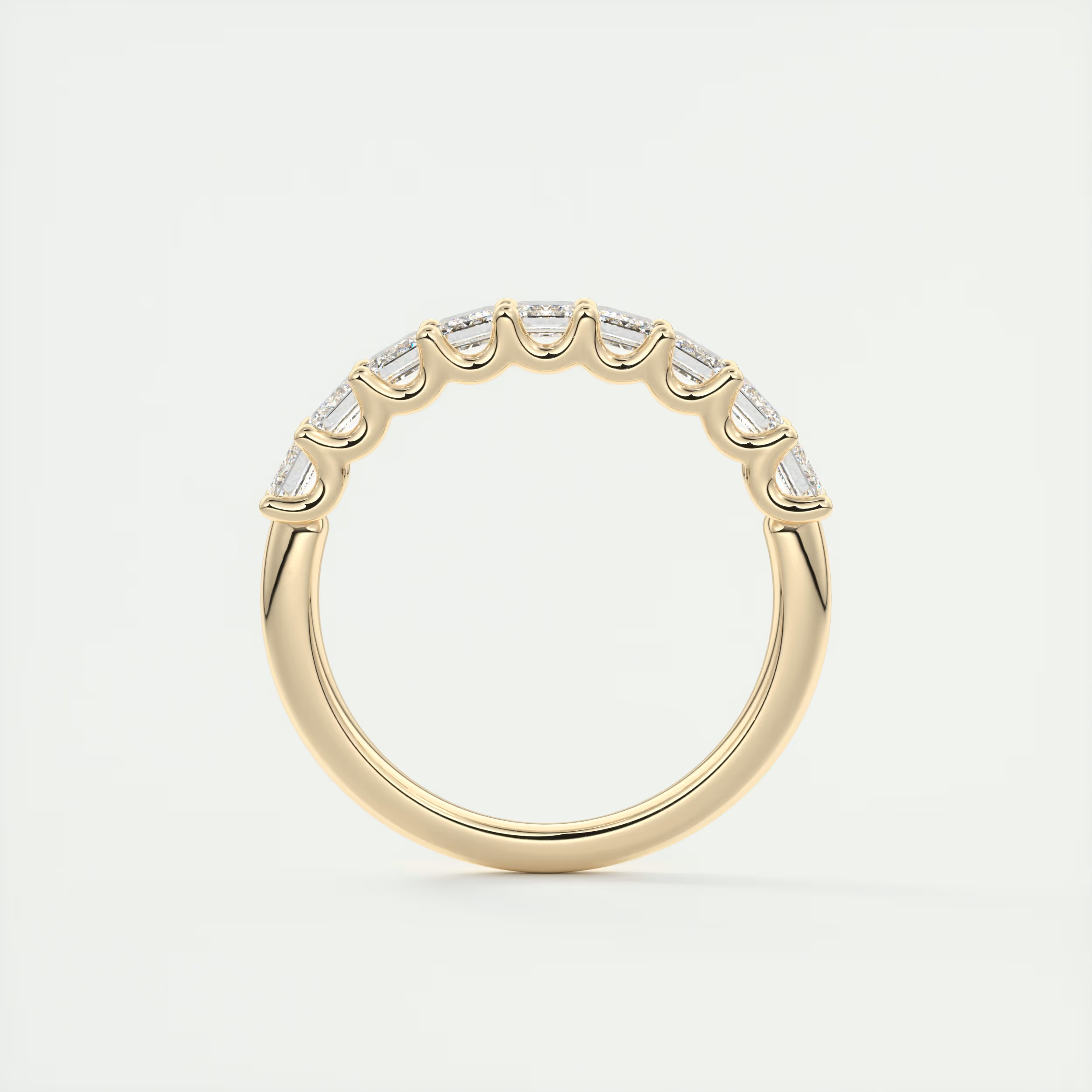 4mm Emerald Half Eternity Band (1.8 TCW)