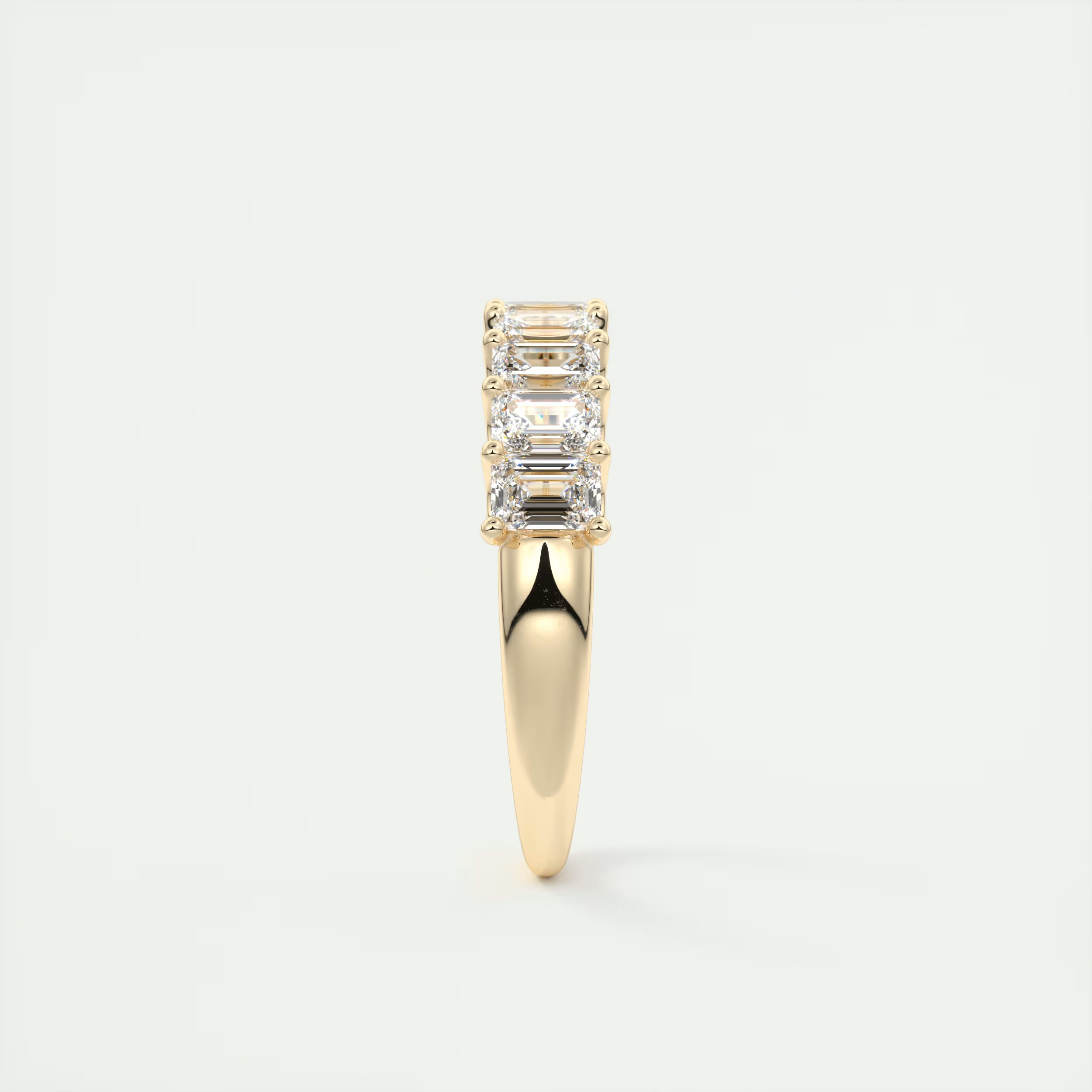 4mm Emerald Half Eternity Band (1.8 TCW)