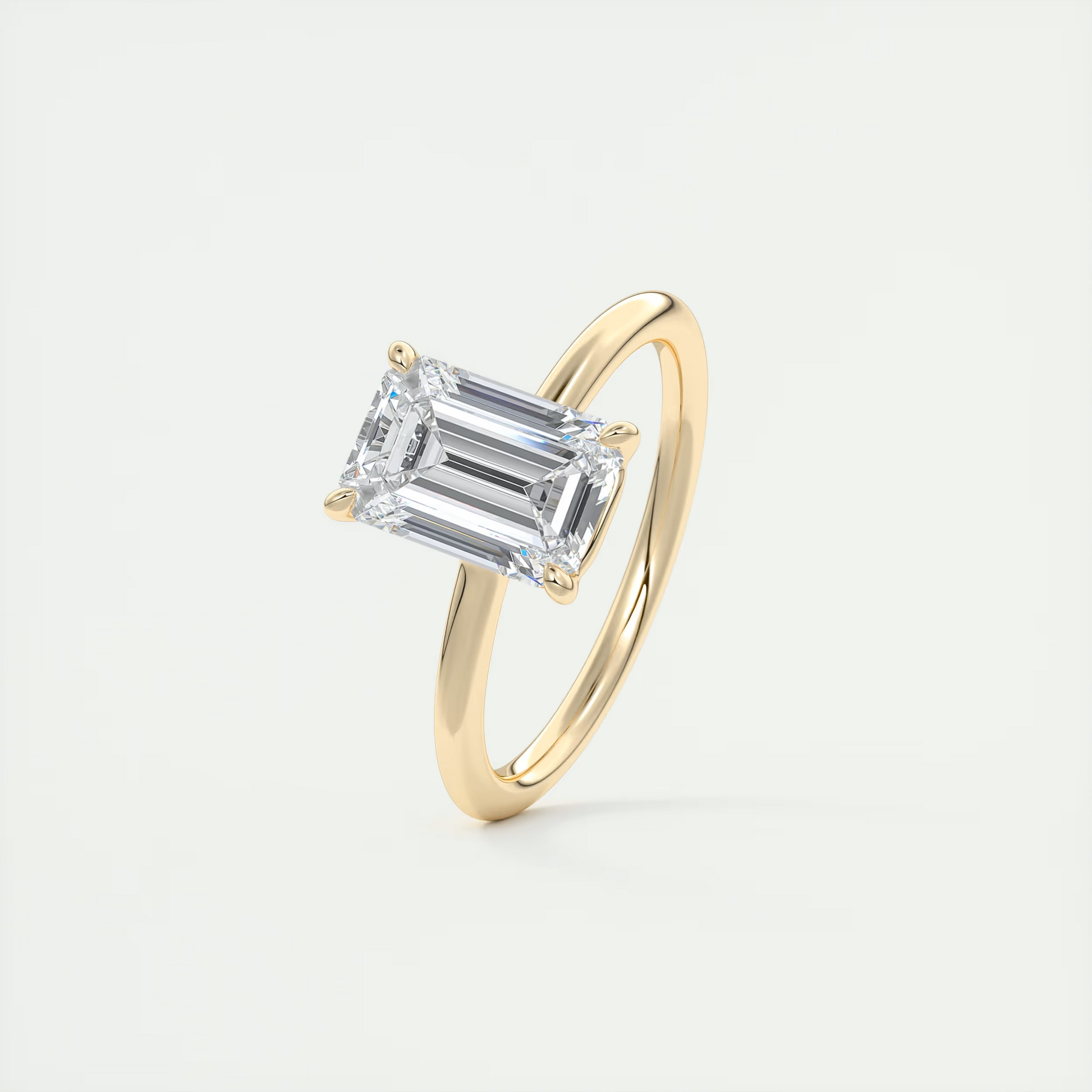 2 ct Emerald Flush Stacking Low Profile Solitaire