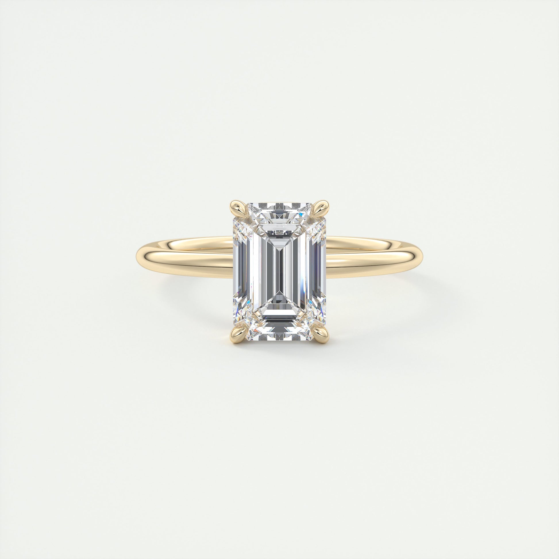 2 ct Emerald Flush Stacking Low Profile Solitaire