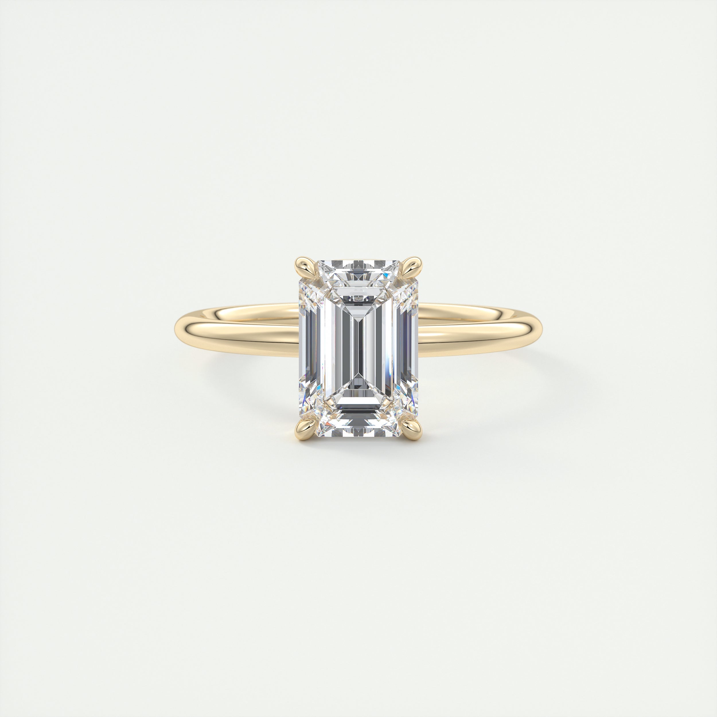 2 ct Emerald Flush Stacking Low Profile Solitaire