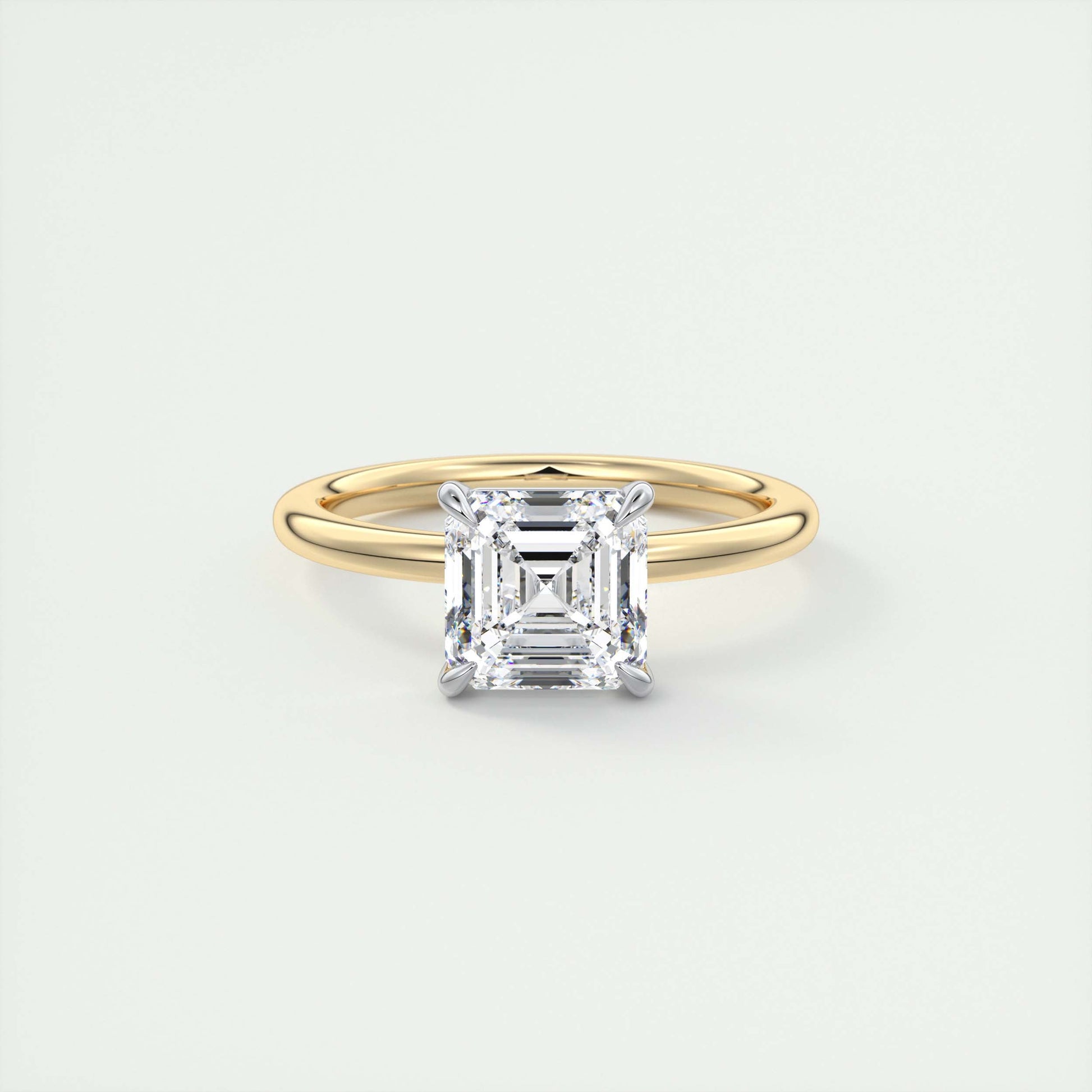 2 Carat Asscher Solitaire Ring with Platinum Prongs
