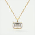1.5 ct Emerald Bezel Set Pendant Necklace