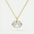 1.5 ct Oval Bezel Set Pendant Necklace