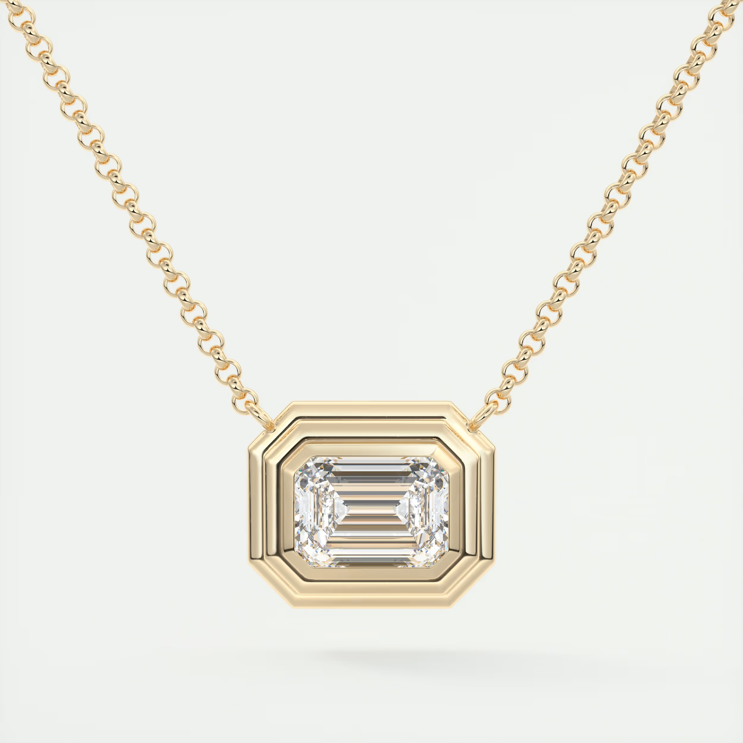 1.5 Carat Emerald Chunky Deco Bezel Pendant