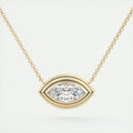 1.5 ct Marquise Bezel Set Pendant Necklace
