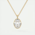 1.5 ct Oval Bezel Set Pendant Necklace