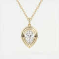 1.5 ct Pear Bezel Set Pendant Necklace