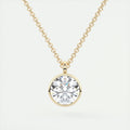 1.5 ct Round Bezel Set Pendant Necklace
