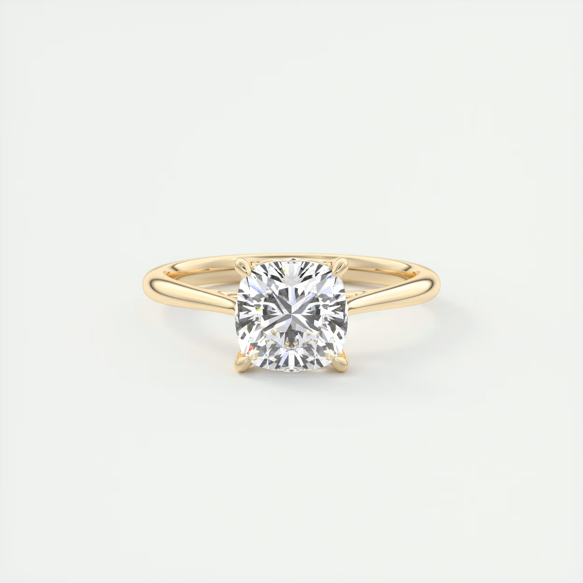 2 Carat Cushion Floral Flush Stacking Cathedral Solitaire
