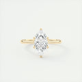 2 Carat Marquise Floral Flush Stacking Cathedral Solitaire