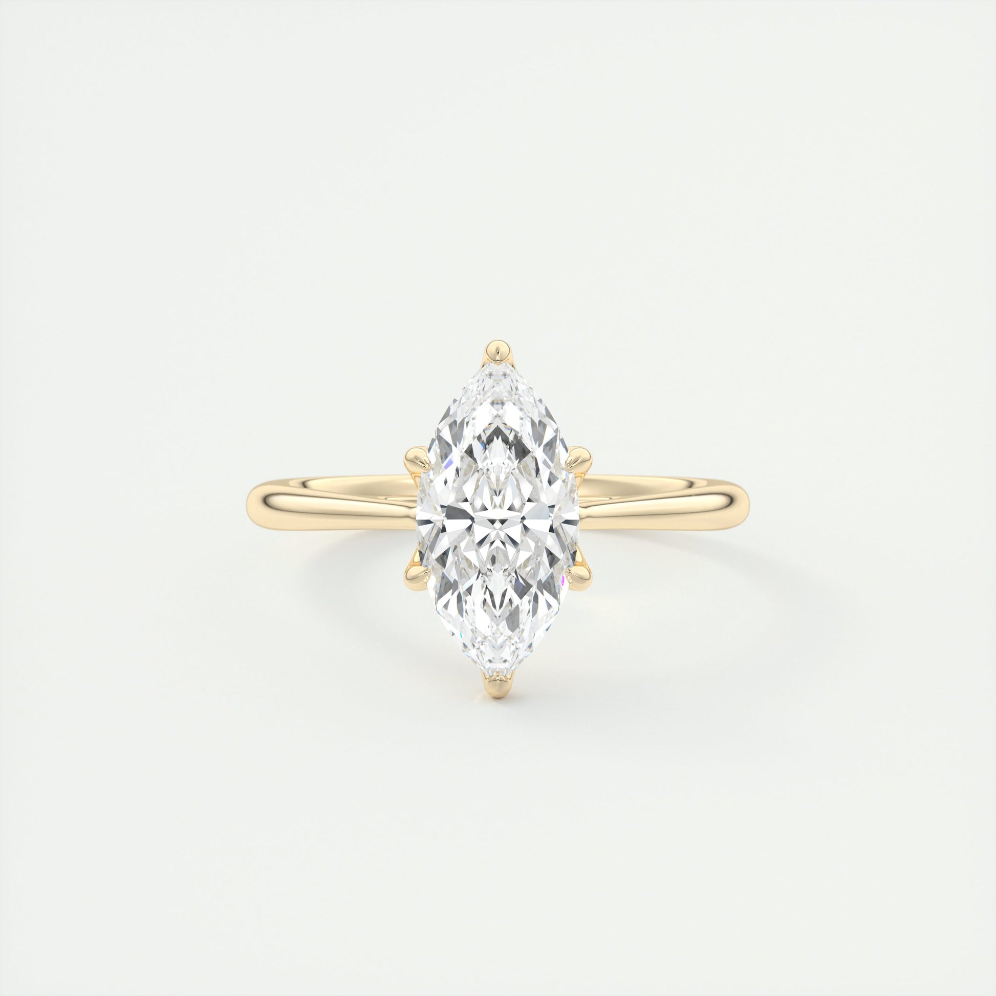 2 Carat Marquise Floral Flush Stacking Cathedral Solitaire