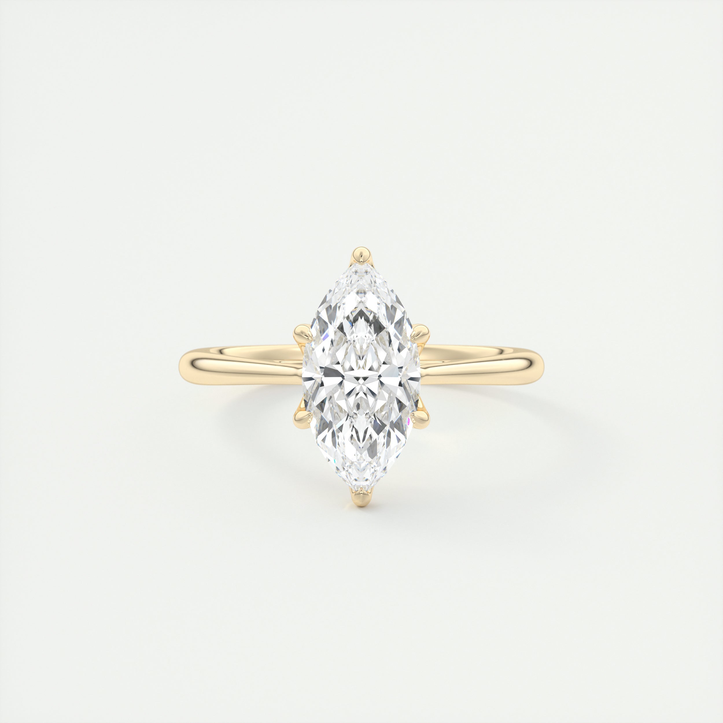 2 Carat Marquise Floral Flush Stacking Cathedral Solitaire