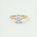 2 Carat Cushion Gold Solitaire with Platinum Prongs
