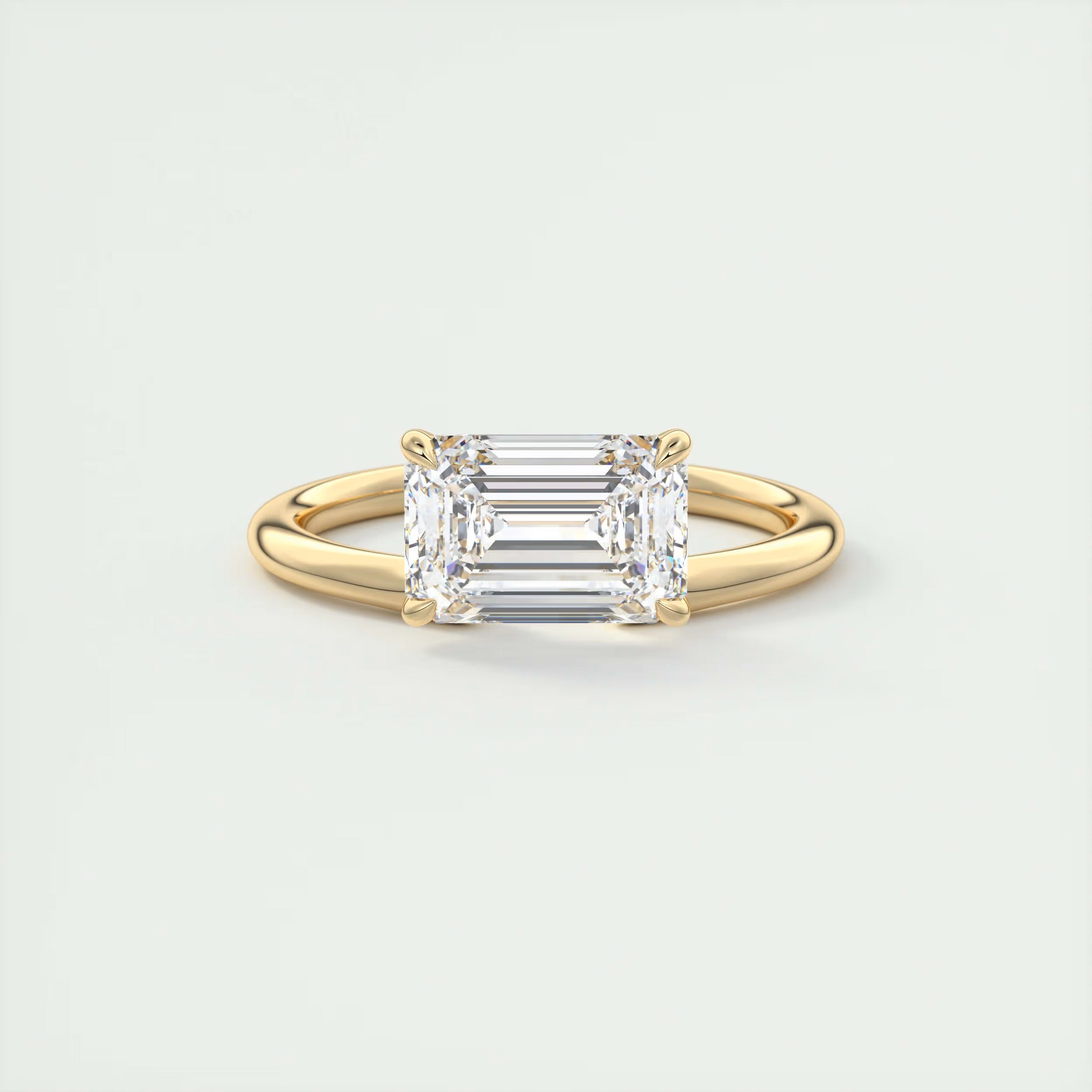 2 Carat East West Emerald Solitaire