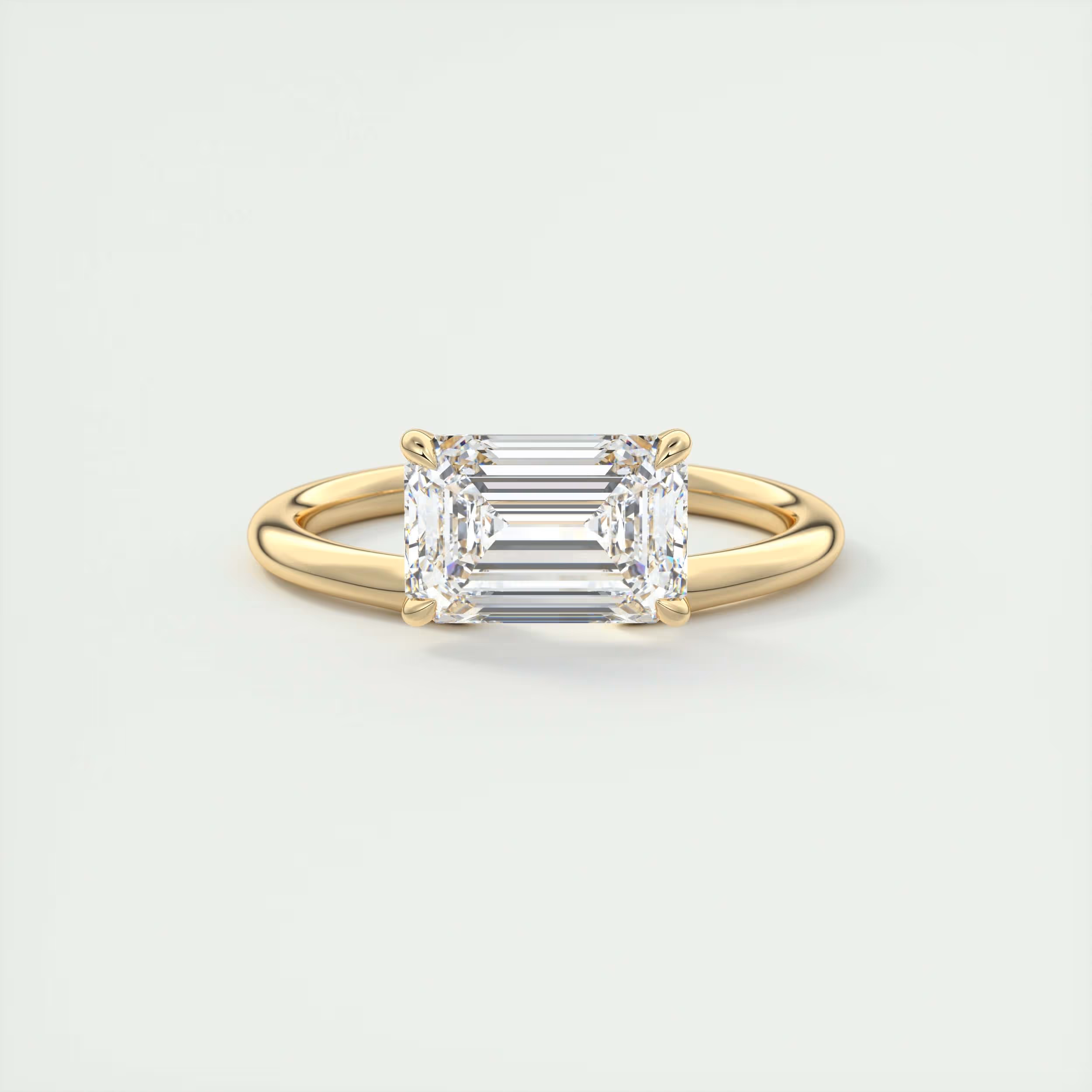 2 Carat East West Emerald Solitaire